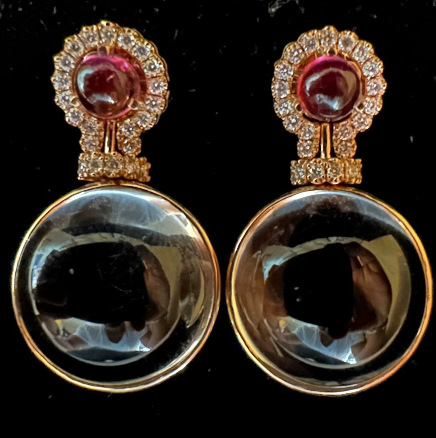 235-3 | 18krg Diamond @0.60ct Rubellite @2.36ct and Rock Crystal @43.07ct