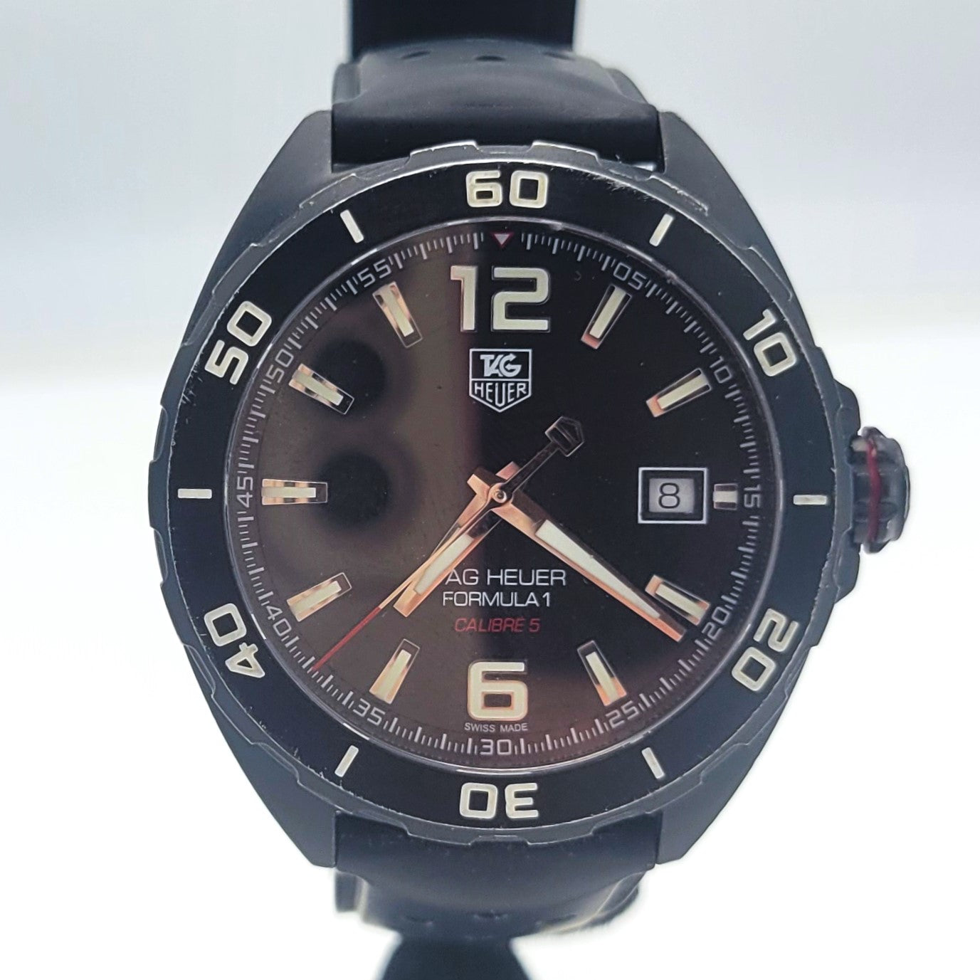 470-18 | Sterling Silver Tag Heuer Watch with Rubber Band