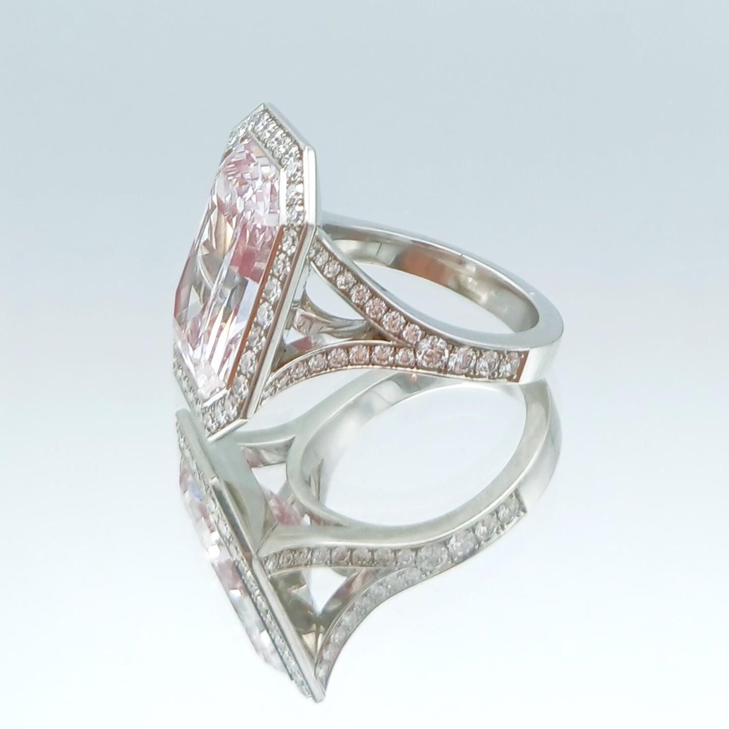 435-4 | Platinum and 18kw Fancy Pink Diamond: 10.53ct VVS1 GIA and White Diamond: 0.80ct VVS Ring