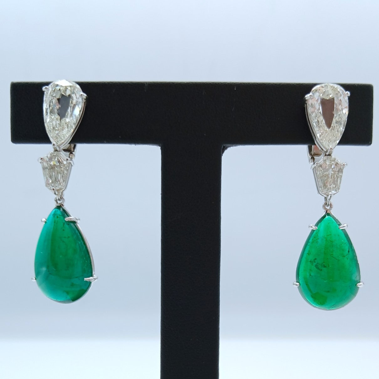 173-306 | Platinum Pear and Fancy Shaped Cut Diamond Clipbacks with Tail