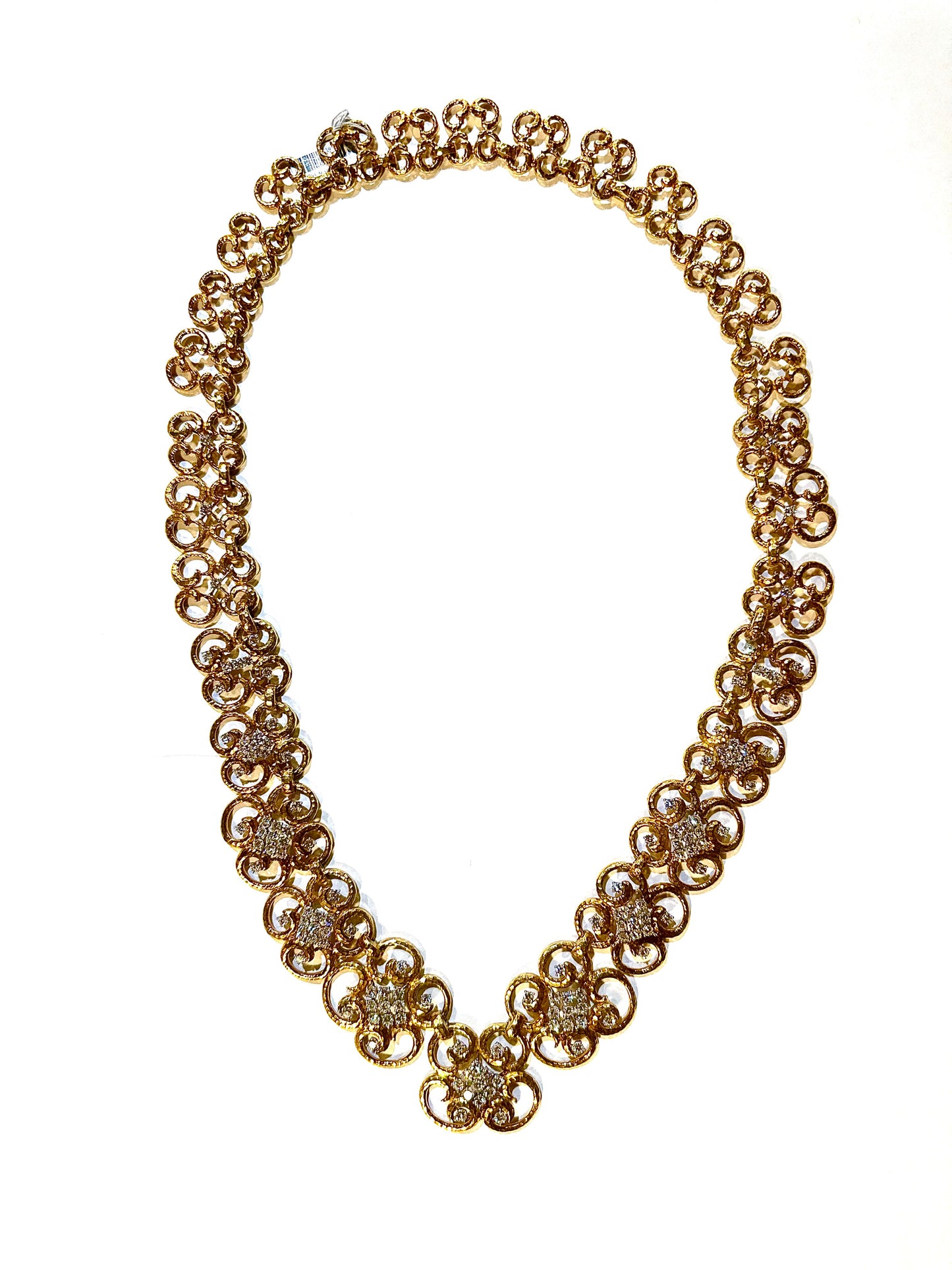 404-1 IEXEX | 18K YG Platinum David Webb Vintage Diamond Adjustable Length