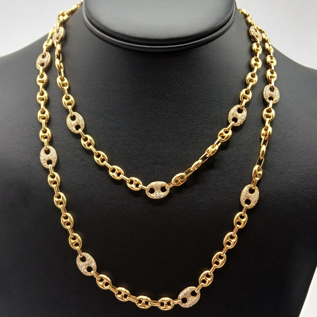 268-79 | 18ky Diamond at 7.26ct Oval Link Necklace