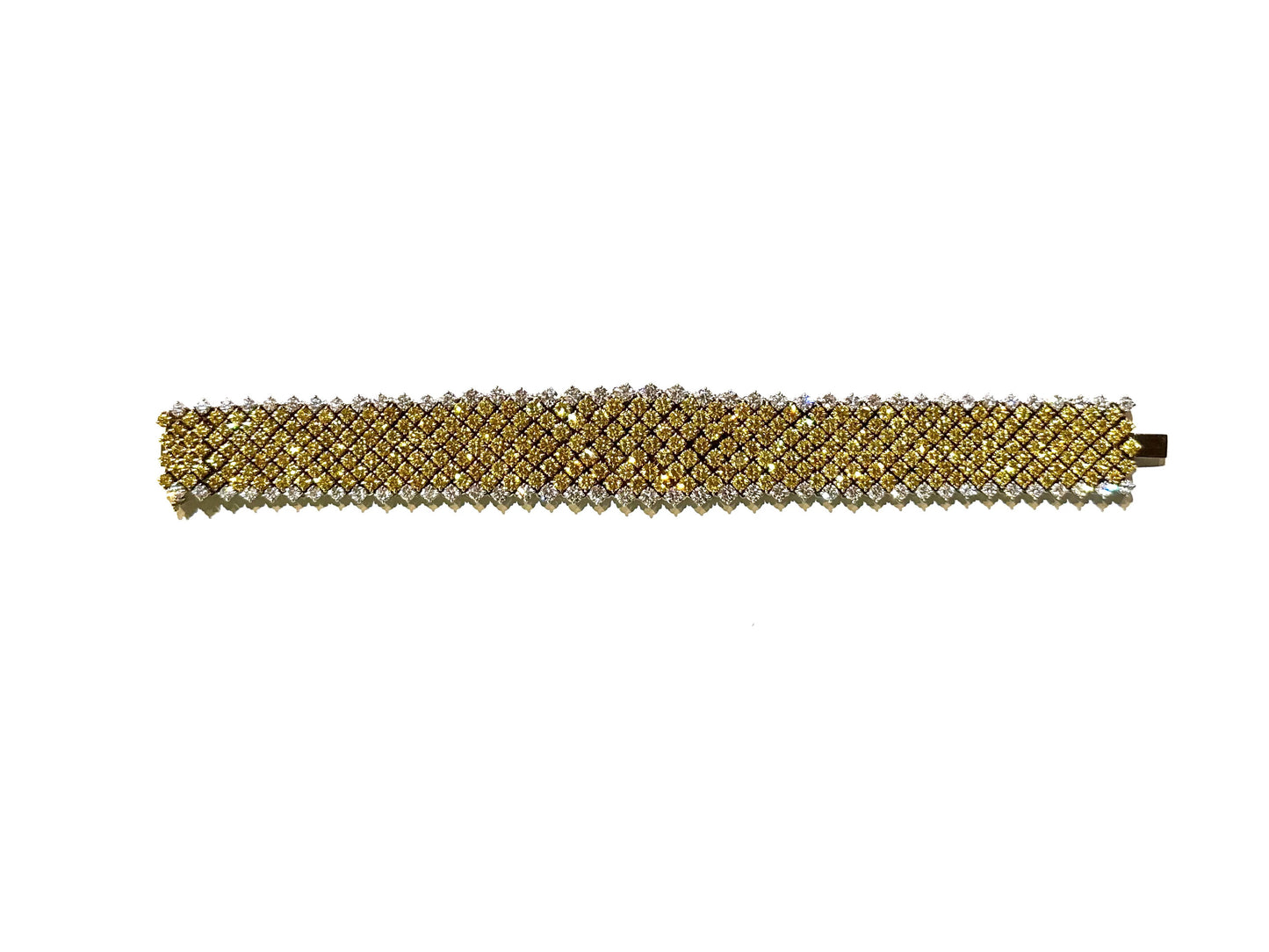 285-1 FLIEXE | 18K FVY Diamond Mesh Bracelet 28.4 cts