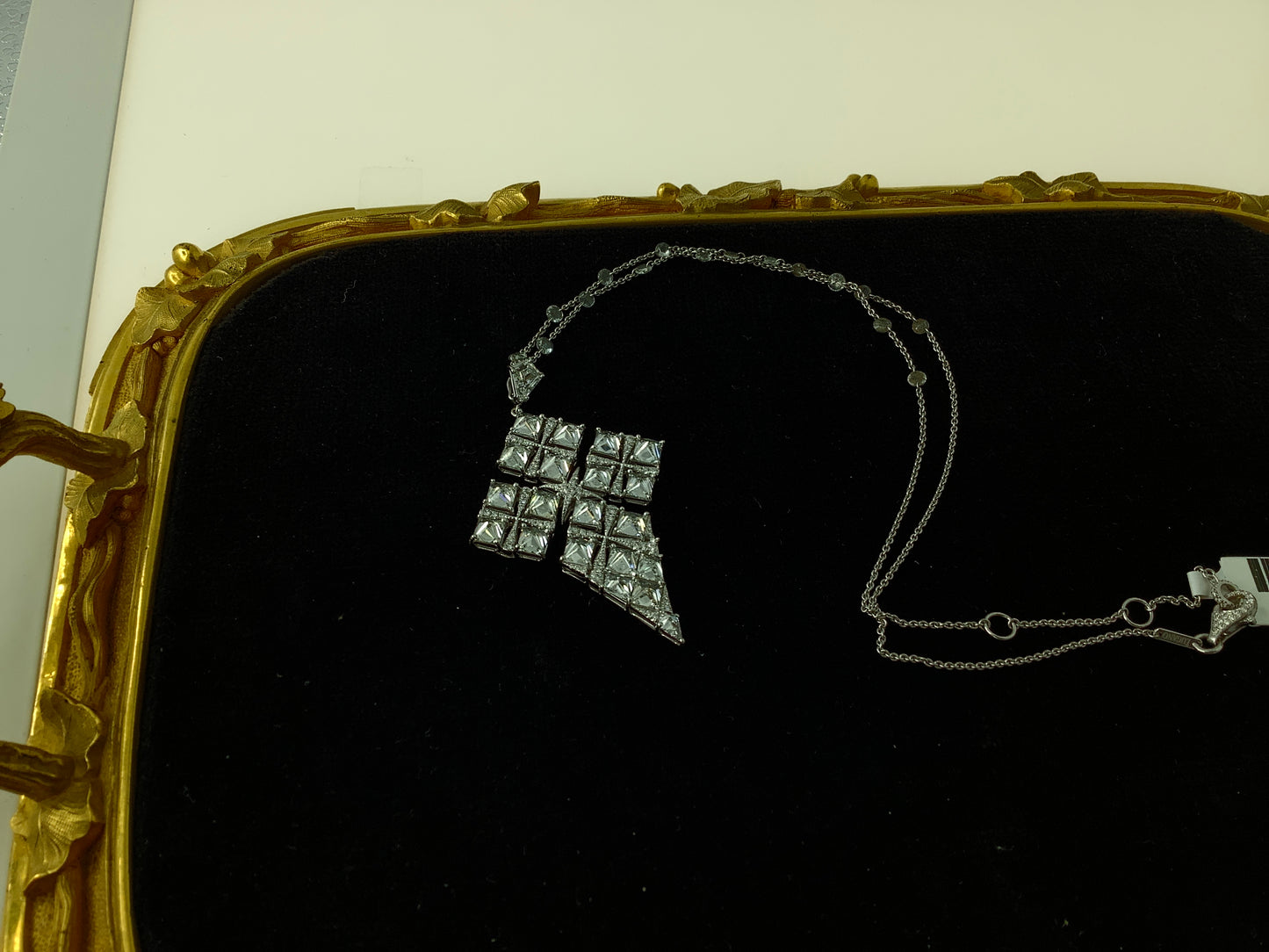 270-453 LIEX | 18KWG LUGANO Cross Diam. Neckl