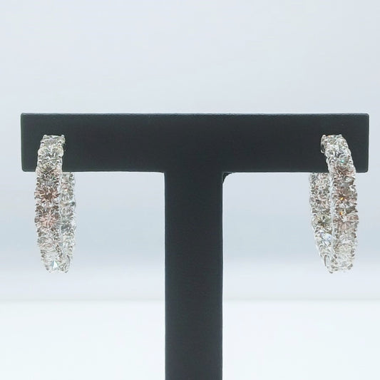 51-18  | 18kw Diamond at 13.80ct I-J VS Hoop Earrings