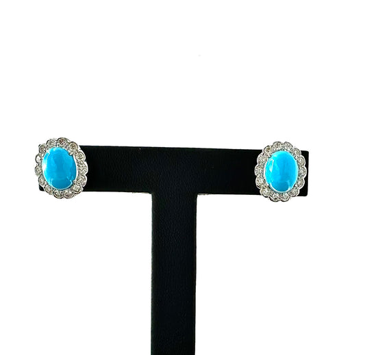 268-347 RAEX | White Gold Diamond Turq Earrings