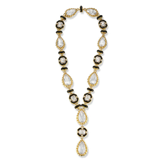 483-36 FMIEXE | David Webb rock Crystal necklace Diamond 3.20 carats certification from David Webb