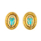 483-42 FEXEX | 18 K Angela Cummings Cummins Cummins, TiffanyCo. turquoise and diamond oval earrings